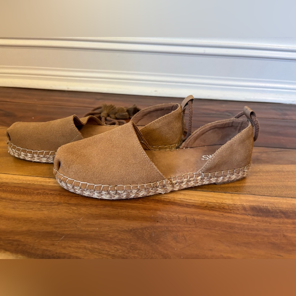 TOMS Women's Tan Katalina Espadrille Shoes with Tie-Up Straps Size 6 - Picture 7 of 10